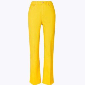 Tory Burch BOOT-CUT DENIM PANT Yellow Raw Hem